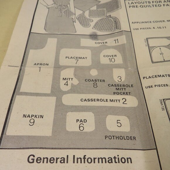 Butterick 4147 Clothing Pattern UNCUT Kitchen Apron, Mitt, Toaster Cover, etc - Picture 4 of 7